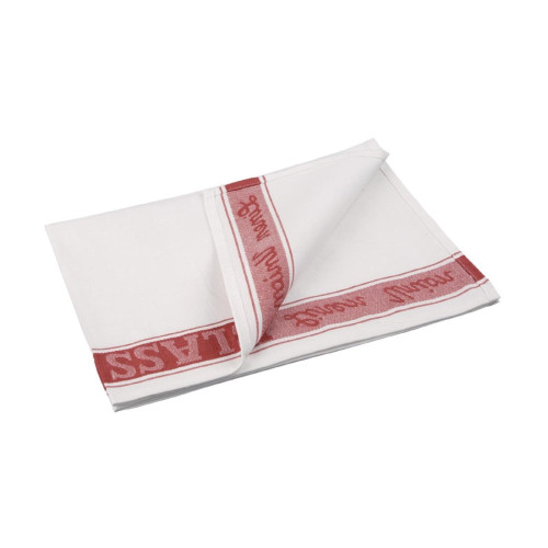 Glass Cloth Linen Union Red Border - 76x51cm