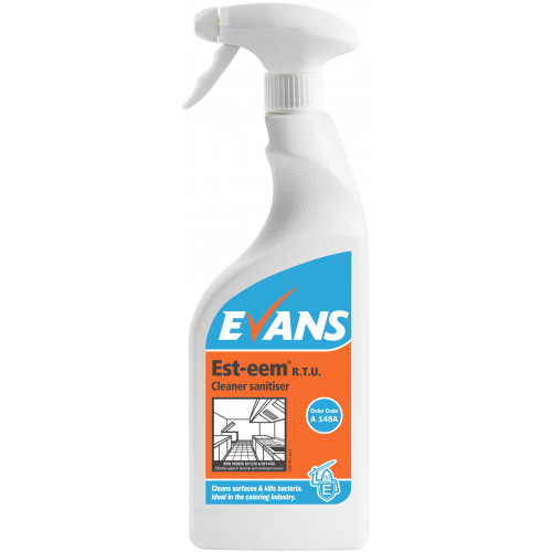 Evans Esteem Multi-Purpose, Unperfumed Sanitiser Disinfectant RTU per 750ml (A148AEV)