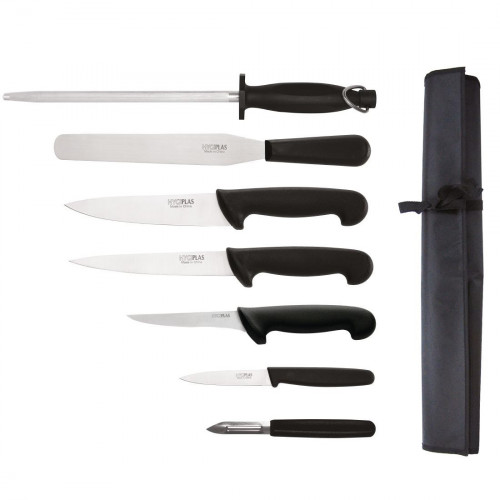 Hygiplas Starter Knife Set with 8" Cooks Knife & Wallet