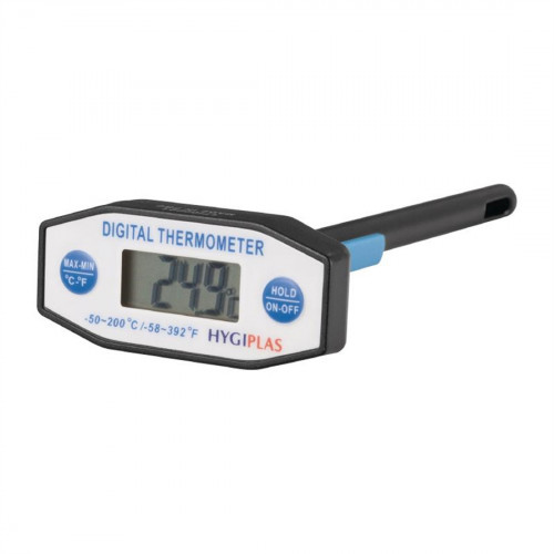 Hygiplas Digital T shaped Stem Thermometer - stainless steel probe (oblong shaped handle)