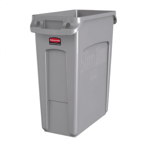 Rubbermaid Slim Jim Waste Container Grey - 60Ltr