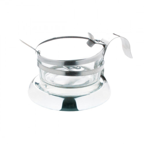 Parmesan Server & Spoon - St/St Frame with Glass Bowl