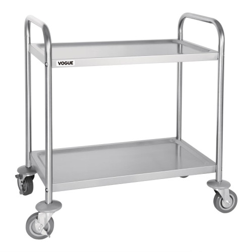 Vogue 2 Tier Flat Pack Trolley St/St - 710Lx405Wx810mmH