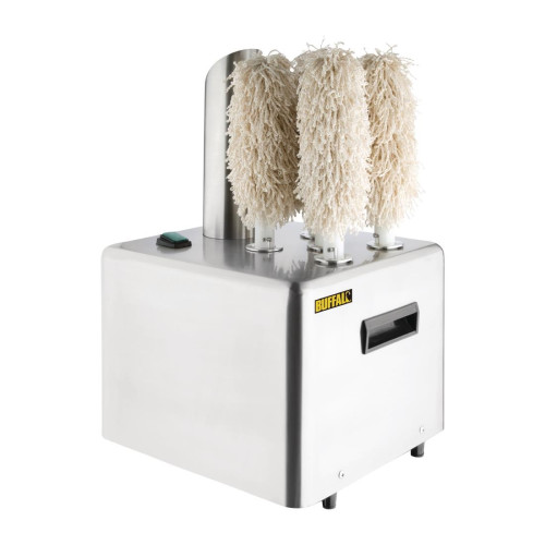 Buffalo Commercial Stainless Steel Glass Polisher - 5 Brushes