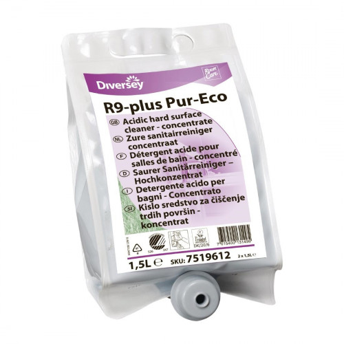 Diversey Divermite R9-Plus Pur Eco Concentrate Bathroom Cleaner Pouch (2x1.5Ltr)