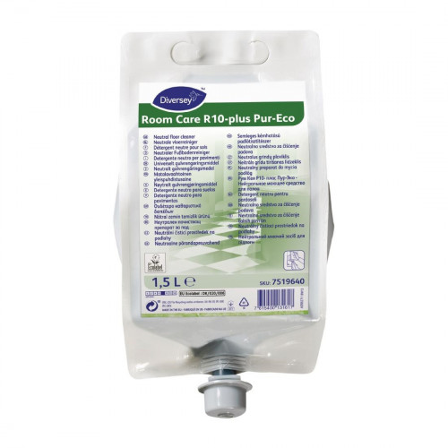 Diversey Room Care R10-plus Pur Eco Concentrated Floor Cleaner Pouch (2x1.5Ltr)