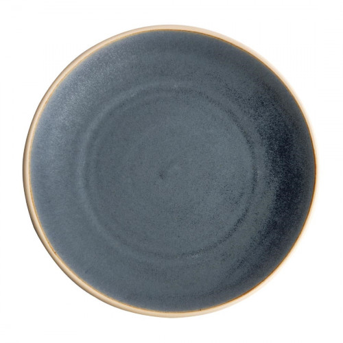 Olympia Canvas Concave Plate Unglazed Edge Blue Granite - 270mm (Box 6)