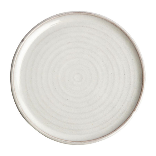 Olympia Canvas Sml Rim Rnd Plate w/Soft Rings Glaz Edge Murano White265mm(Box 6)