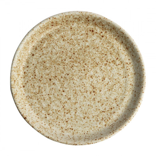 Olympia Canvas Small Rim Rnd Plate w/Soft Rings Glazed Edge Wheat 180mm (Box 6)