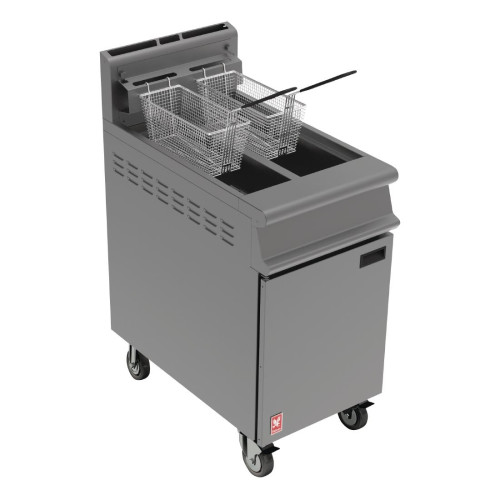 Falcon Twin Pan Fryer on Castors Natural Gas G3845 (Direct)