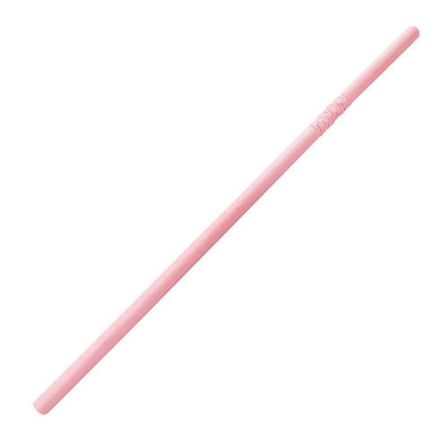 Fiesta Green Bendy Paper Straw Pink - 210mm 6mm (Pack 250)