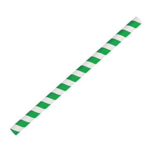 Fiesta Green Smoothie Paper Straw Green Stripe - 210mm 10mm (Pack 250)