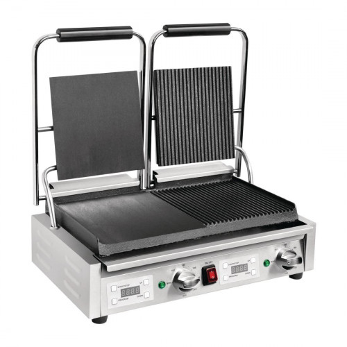 Buffalo Contact Grill Double Flat Left/Ribbed Right