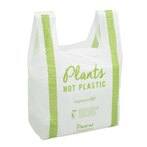 Vegware Medium Compostable Carrier Bag (Pack 500)