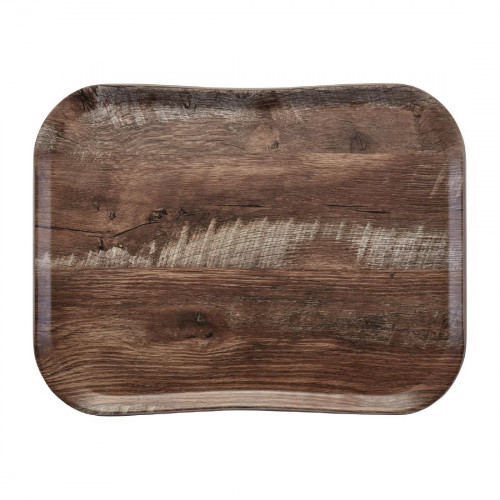 Cambro Wood Grain Versa Tray Dark Oak - 360x460mm