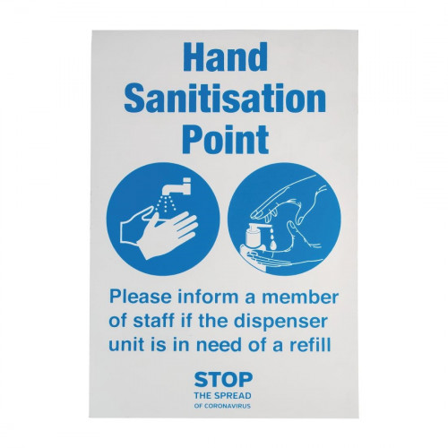 A5 Size Hand Sanitisation Point Self Adhesive Vinyl