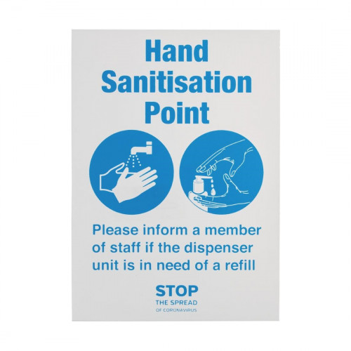 A4 Size Hand Sanitisation Point Self Adhesive Vinyl