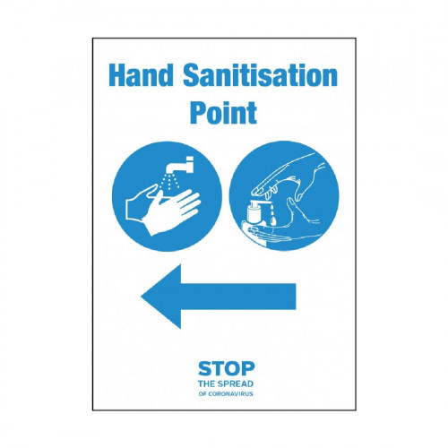 A5 Size Hand Sanitisation Point Arrow Right Self Adhesive Vinyl