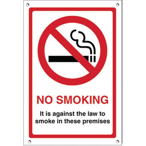 Eng. Against The Law Smoke in Premises - 200x150mm Vinyl sticker
