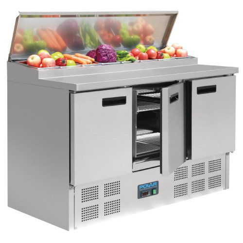 Polar Refrigerated 3 Door Counter Salad/Pizza Preparation (M)
