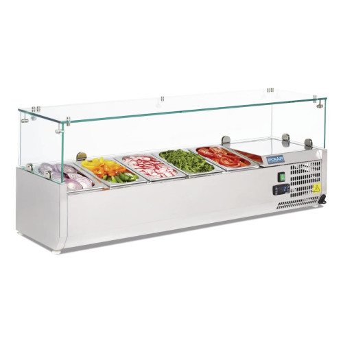 Polar Refrigerated Counter Top Prep/Servery - 1200mm 5 GN 1/4 (M)