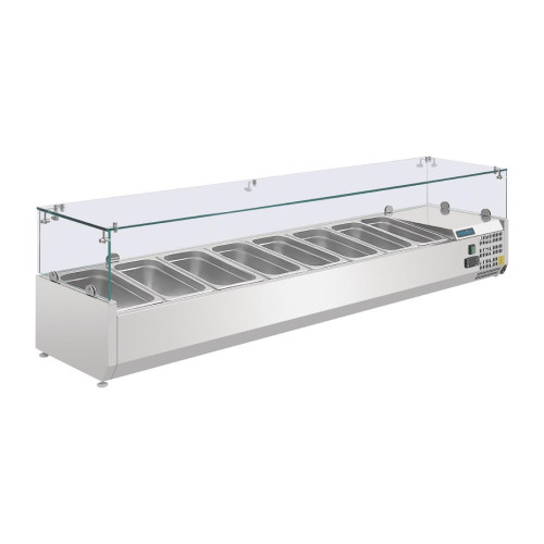 Polar Refrigerated Counter Top Prep/Servery - 1800mm 9 GN 1/4 (M)