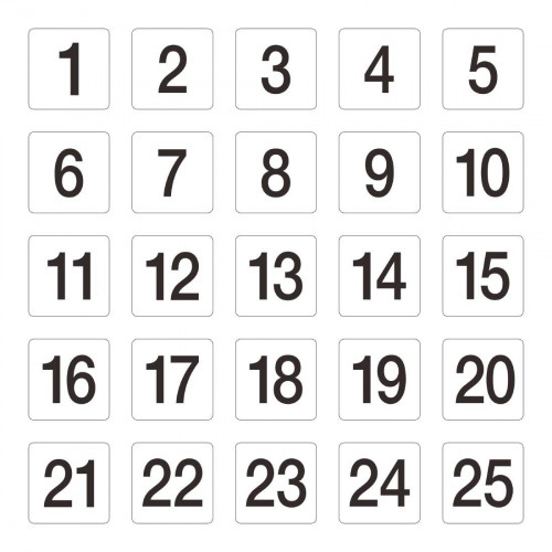 Table Numbers 1-25 - Dimensions : 95(H)x 100(L)mm Material : Plastic PER EACH