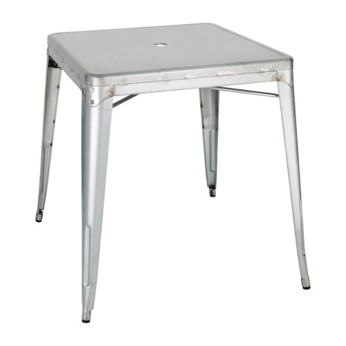 Bolero Galvanised Steel Bistro Square Table