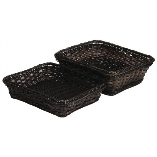 APS Frames Poly-Rattan Basket GN 1/2 Dark Brown 325x265mm h100mm
