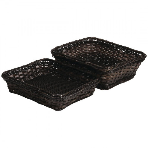 APS Frames Poly-Rattan Basket GN 1/2 Dark Brown 325x265mm h65mm