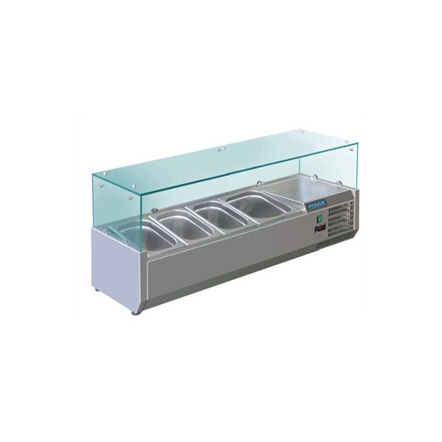 Polar REFRIGERATED Servery Topper - 1200mm 3x1/3 GN & 1x1/2 GN