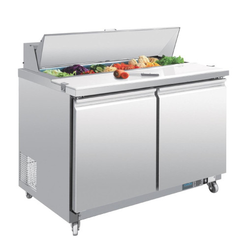 Polar REFRIGERATED Preparation Counter - 2 Door 1.2m