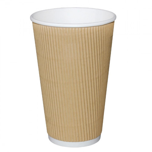 Fiesta Hot Cups Ripple Wall Kraft - 455ml (16oz) (Box 500)