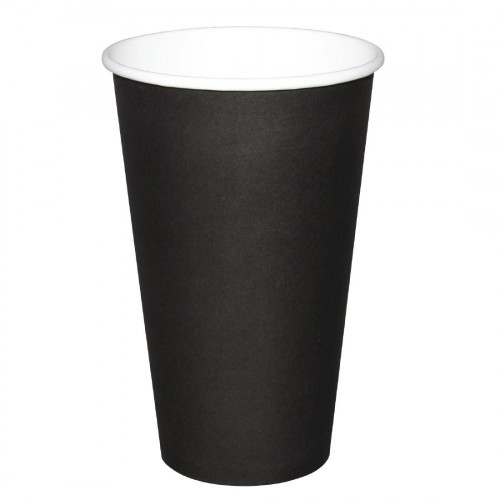 Fiesta Hot Cups Single Wall Black - 455ml (16oz) (Sleeve 50)