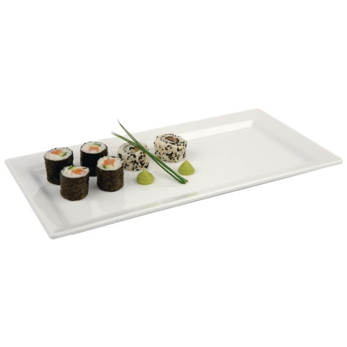 Pure Rectangular Tray Melamine White - 355x180mm