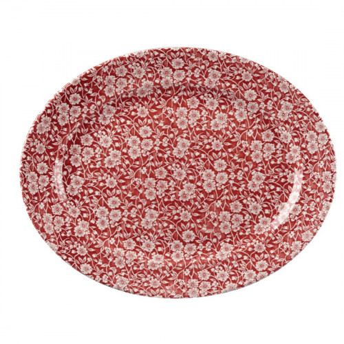 Churchill Vintage Prints Cranberry Oval Dish - 365mm 14 3/8" (Box 6) (Direct)