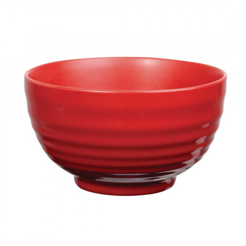 Art de Cuisine Red Glaze Ripple Bowl - 40oz 16.5cm (W)x9cm (H) (Box 6) (Direct)