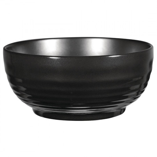 Art de Cuisine Black Glaze Ripple Bowl - 74oz 21cm (W)x9cm (H) (Box 4) (Direct)