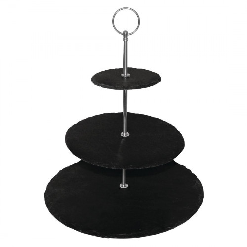 Olympia Slate Etagere - 3 Tier 300mm dia