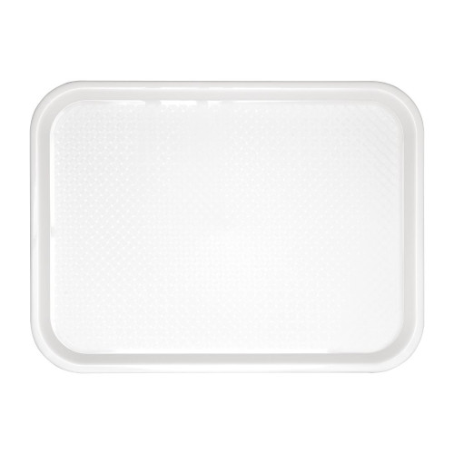 Kristallon Plastic Fast Food Tray White Small 14 x 10" Per Each