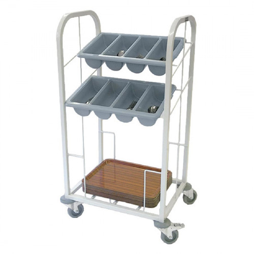 Craven Two Tier Cutlery & Tray Dispense Trolley (Direct)