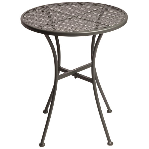 Bolero Grey Steel Patterned Bistro Table 600mm Round
