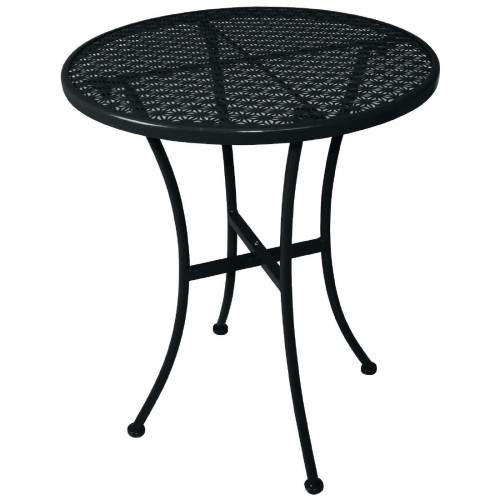 Bolero Black Steel Patterned Bistro Table 600mm Round