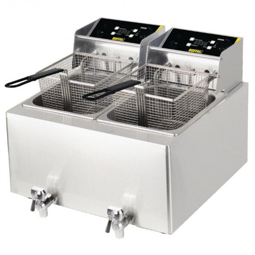 Buffalo Double Fryer - 2 x 8Ltr 6kW with Timer