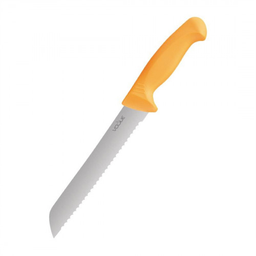 Vogue Pro Bread Knife 19cm Yellow Handle 7.5" per Each
