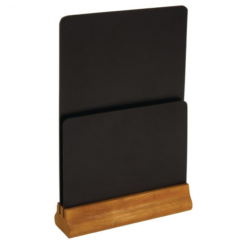 Olympia Double Blackboard Menu Holder - 325(h)x210(w)x55(d)mm 12 3/4x8.25x2 1/4"