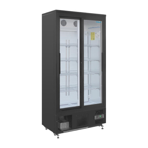 Polar REFRIGERATED Double Door Upright Back Bar Cooler Sliding