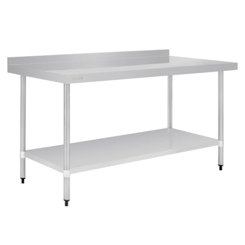 Vogue Stainless Steel Table with Upstand - 1800x700x900mm