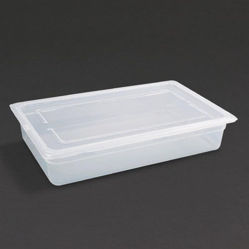 Vogue Polypropylene GN Container 1/1 with Lid 100mm 13Ltr (Pack 2)