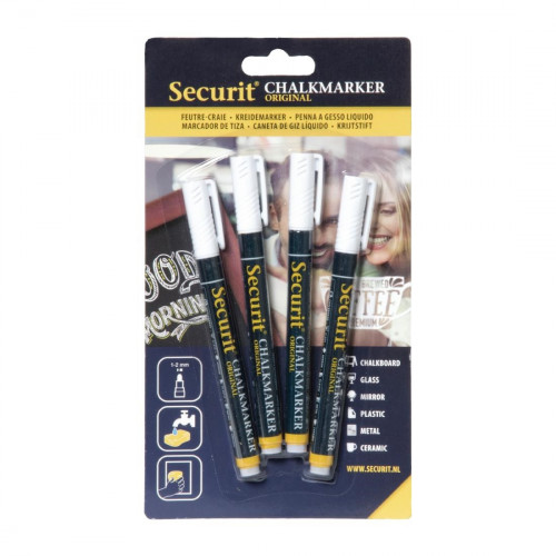Securit Wipe Clean White Marker Pens per 4
